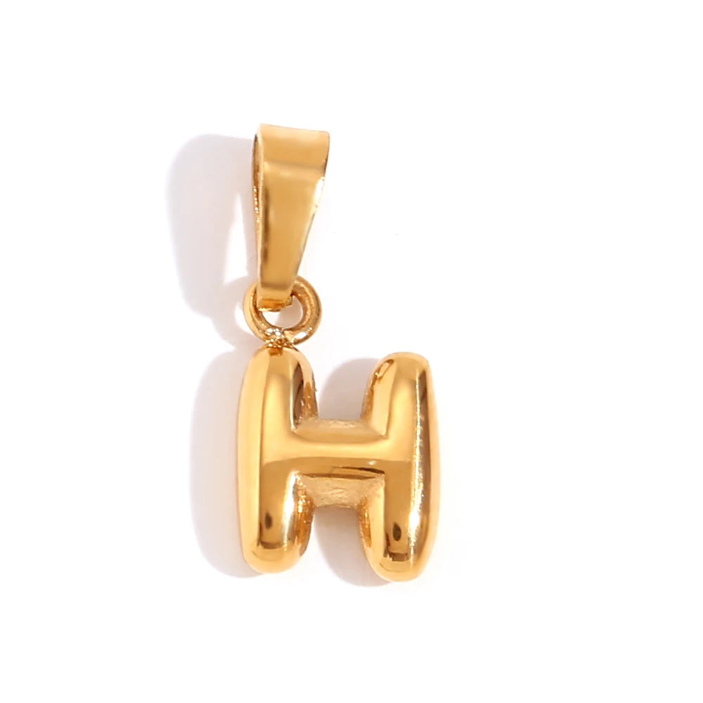 E.B.belle New 2024 Popular Mini Bubble 26 Initial Letter Charms For Jewelry Gold Plated Premium Stainless Steel Jewelry Pendant