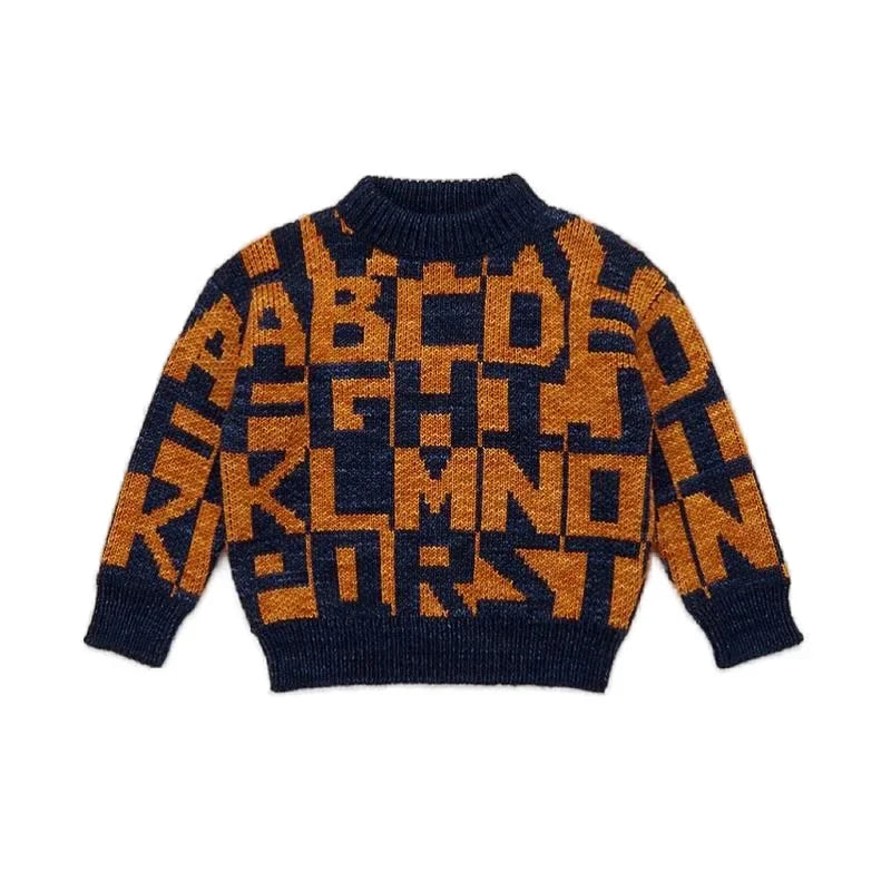 Children's sweater 2025 MP Autumn/Winter retro pastoral style baby girls warm pullover knitted cardigan half skirt set