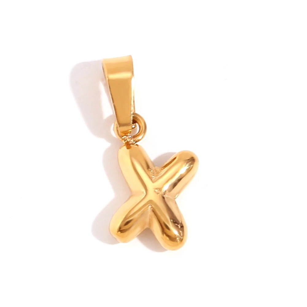 E.B.belle New 2024 Popular Mini Bubble 26 Initial Letter Charms For Jewelry Gold Plated Premium Stainless Steel Jewelry Pendant