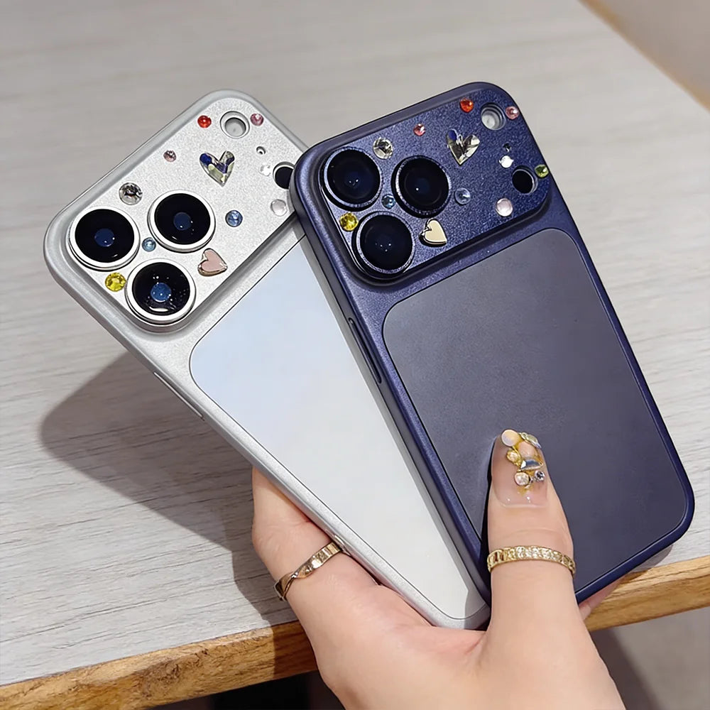 NNBILI Fashion Handmade Sticker Rhinestone Camera Protector For IPhone 17 Pro Max Clear Scratch-proof Lens Glass Tempered Film
