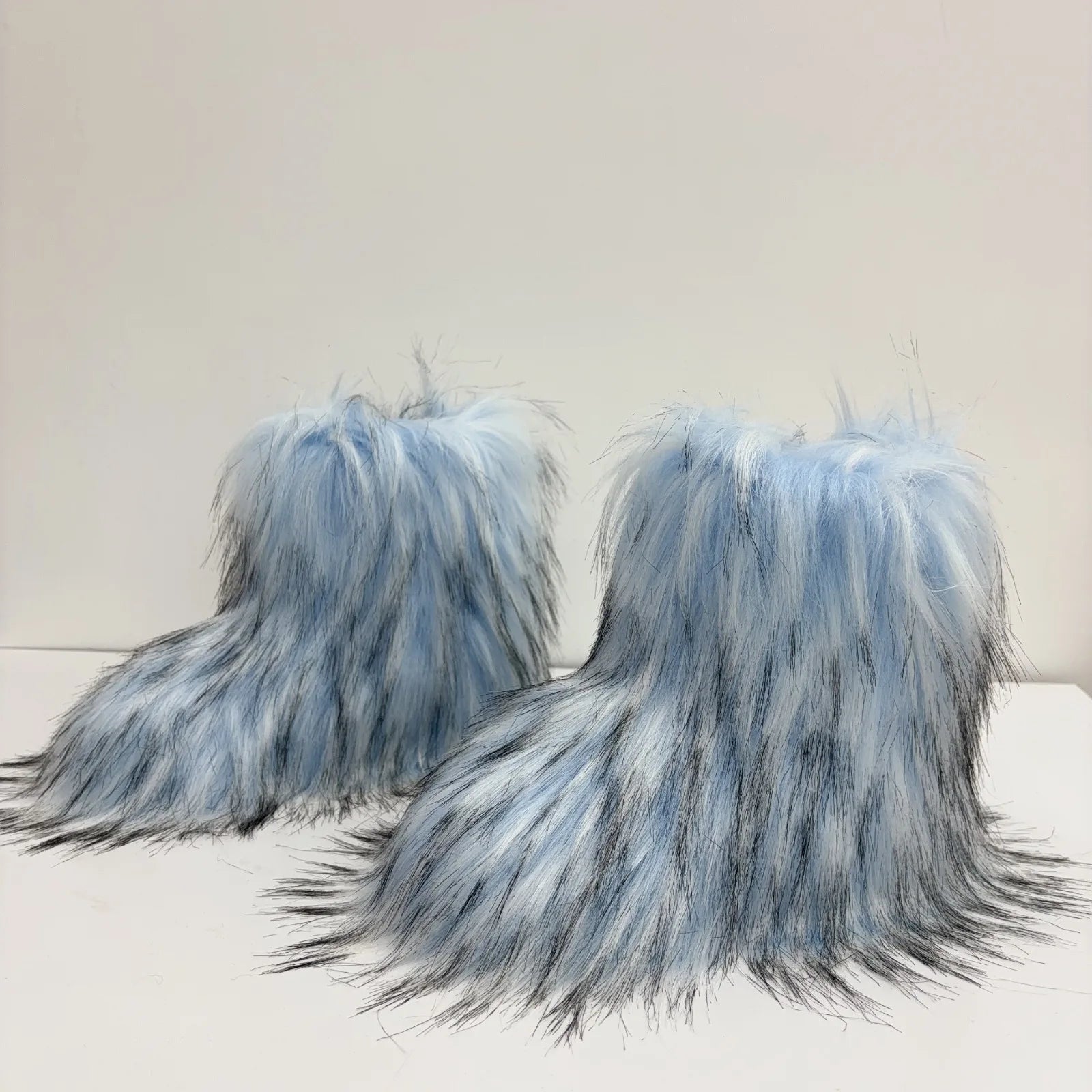 Hot Kids Warm Fur Boots Kids Winter Plush Faux Fur Snow Boots Ladies