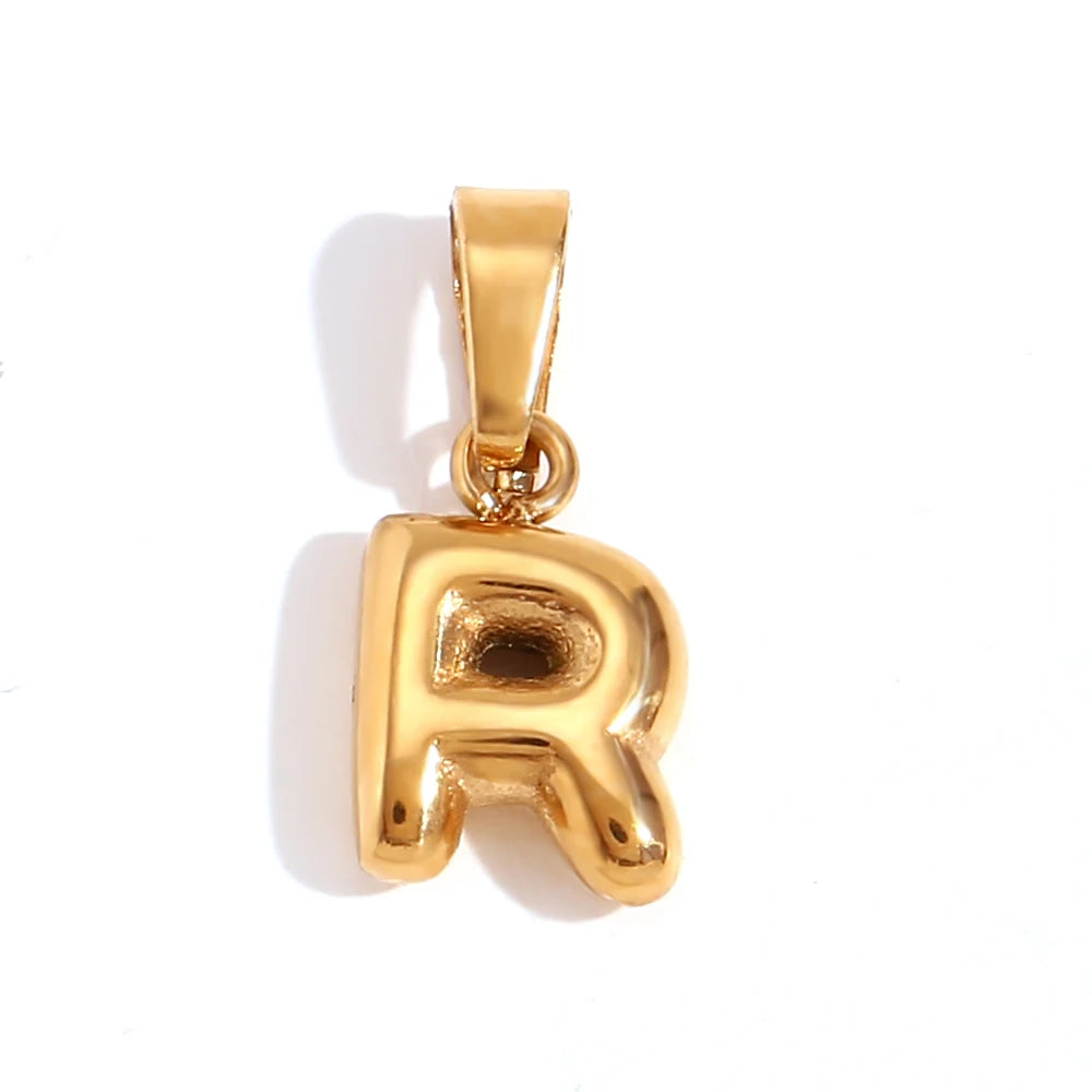 E.B.belle New 2024 Popular Mini Bubble 26 Initial Letter Charms For Jewelry Gold Plated Premium Stainless Steel Jewelry Pendant