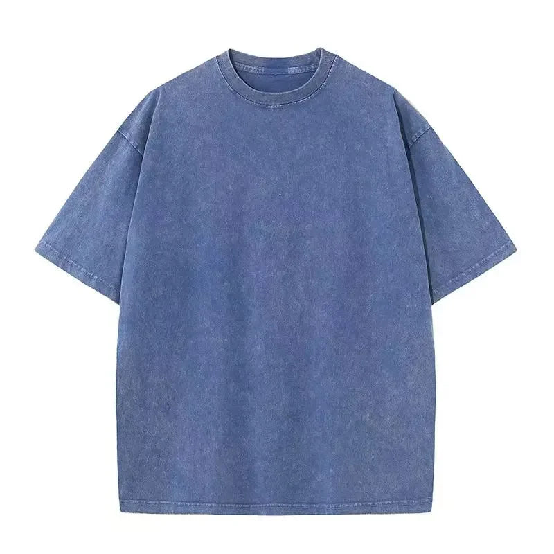 Men's Washed Vintage T-Shirts Street Hip Hop Retro Punk T Shirt women Harajuku Casual Cotton Short Sleeve Acid Wash TShirts top