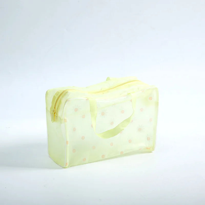 1 Pc PVC Transparent Cosmetic Bag Clear Makeup Bag for Women Girl Waterproof Zipper Beauty Case Travel Toiletry Bags Handbag
