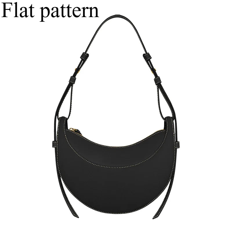 2026 light luxury crescent bag with niche design, single shoulder crossbody bag