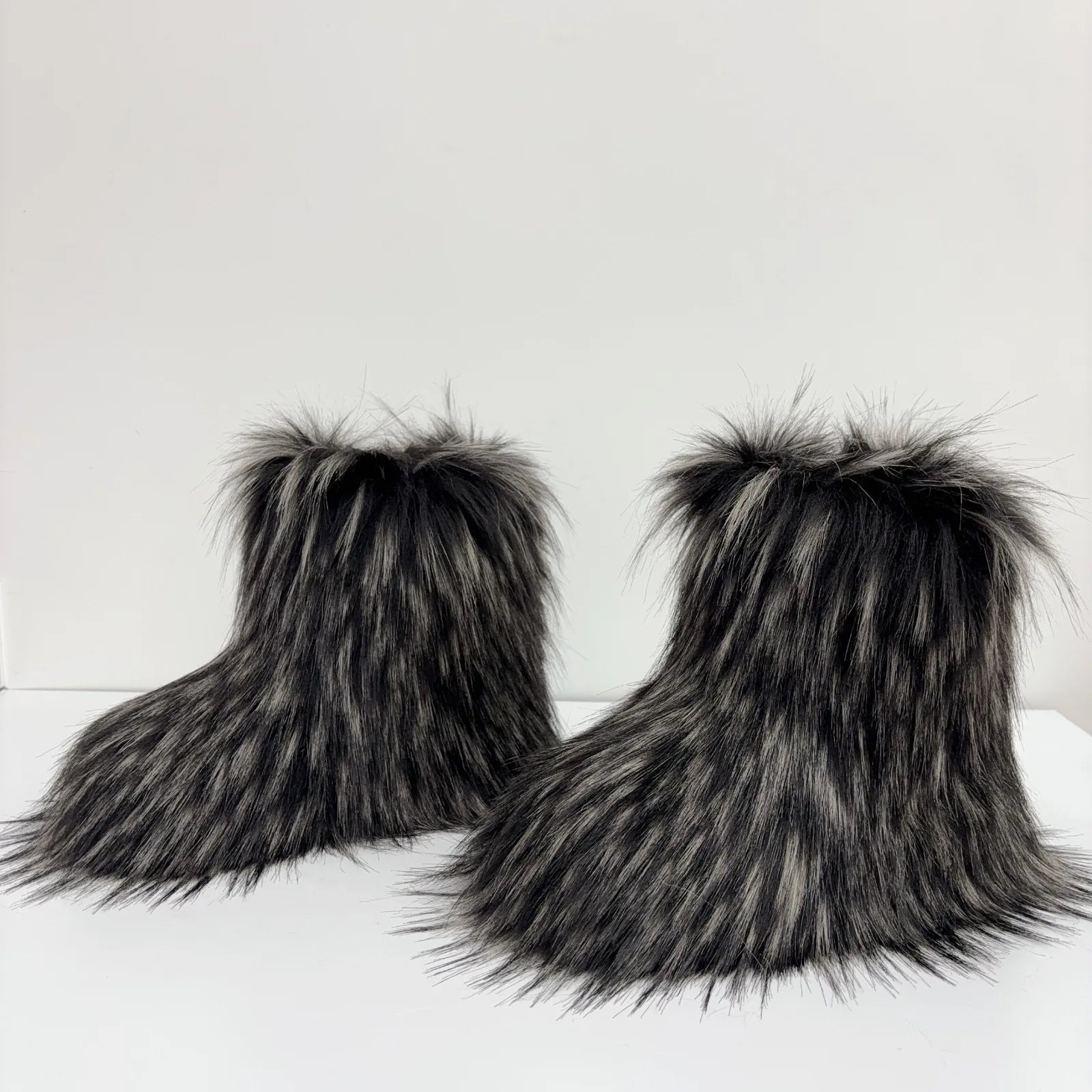 Hot Kids Warm Fur Boots Kids Winter Plush Faux Fur Snow Boots Ladies