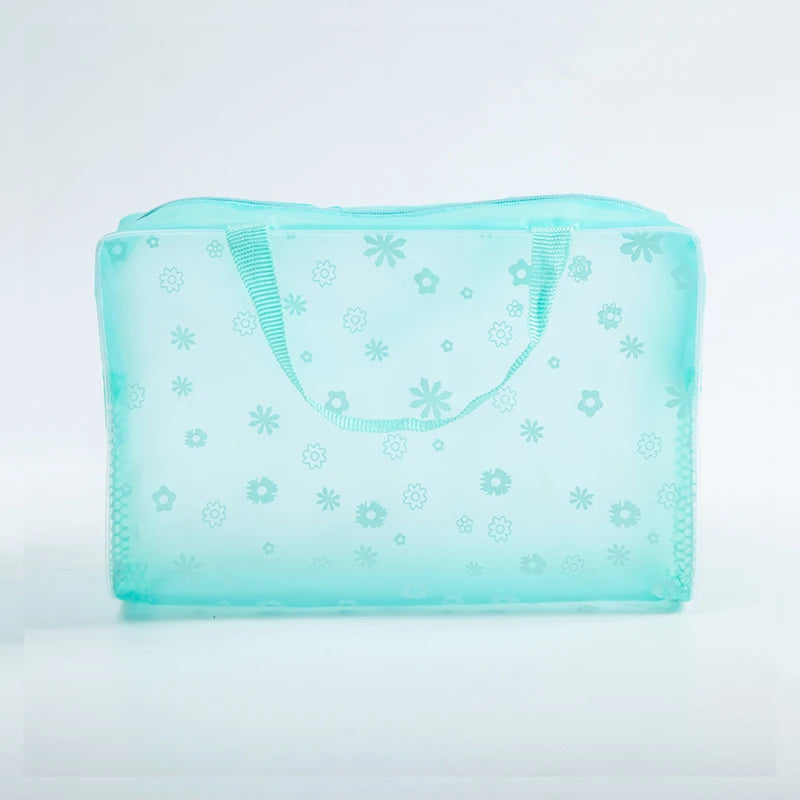 1 Pc PVC Transparent Cosmetic Bag Clear Makeup Bag for Women Girl Waterproof Zipper Beauty Case Travel Toiletry Bags Handbag
