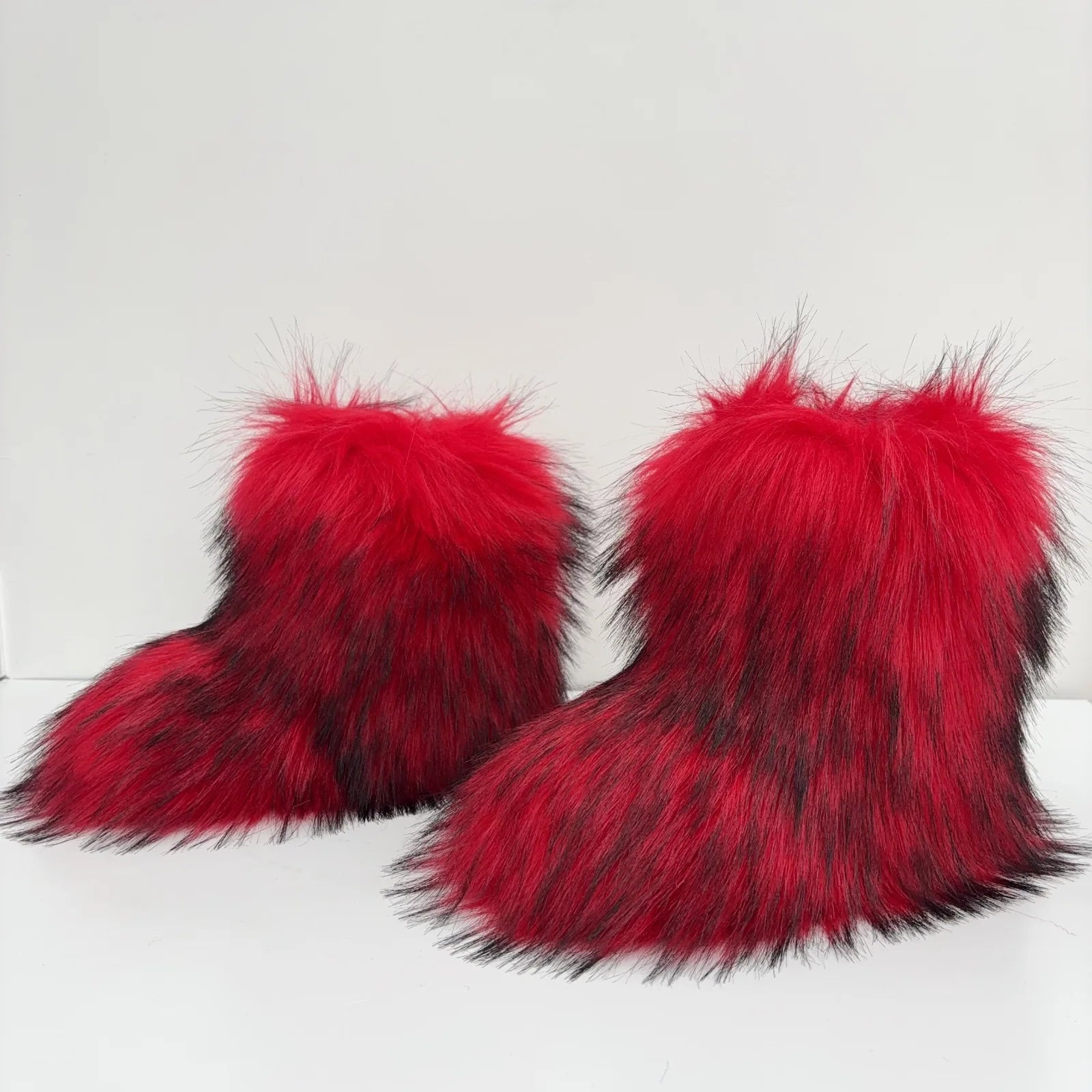 Hot Kids Warm Fur Boots Kids Winter Plush Faux Fur Snow Boots Ladies