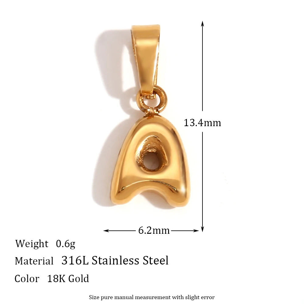 E.B.belle New 2024 Popular Mini Bubble 26 Initial Letter Charms For Jewelry Gold Plated Premium Stainless Steel Jewelry Pendant
