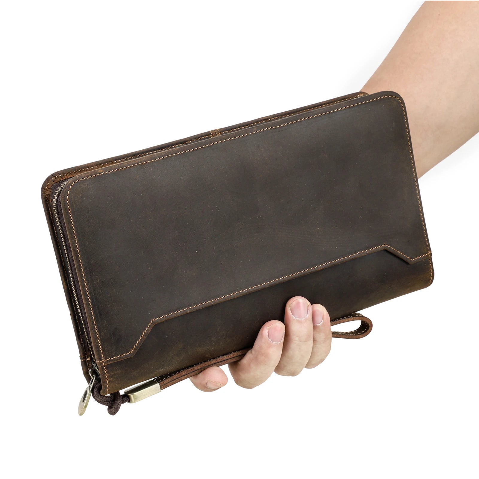 CONTACT'S Genuine Leather Family Passport Clutch Wallets Passport Cover Travel Handbags, 6 Passport Slots.