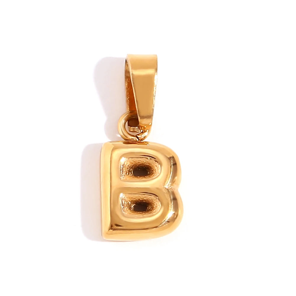 E.B.belle New 2024 Popular Mini Bubble 26 Initial Letter Charms For Jewelry Gold Plated Premium Stainless Steel Jewelry Pendant
