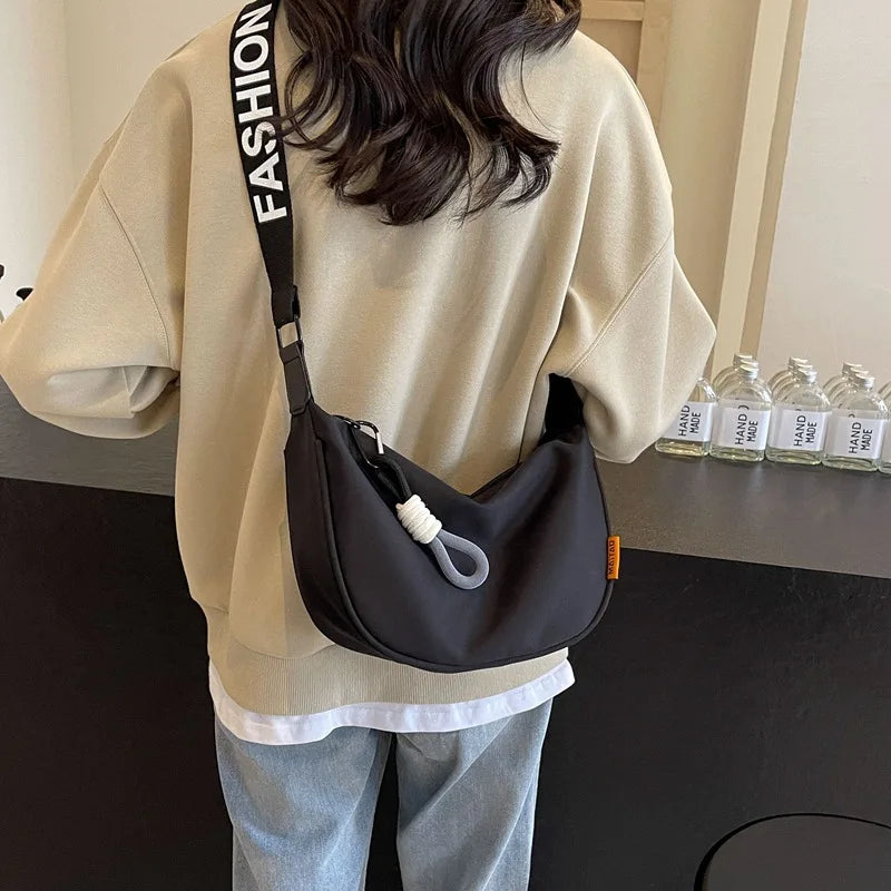 New Fashion Crossbody Bag Simple Wide Shoulder Strap Design Single Shoulder Bag