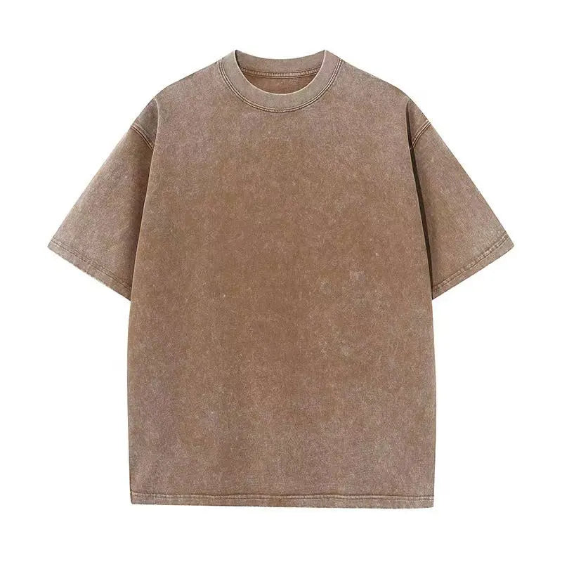 Men's Washed Vintage T-Shirts Street Hip Hop Retro Punk T Shirt women Harajuku Casual Cotton Short Sleeve Acid Wash TShirts top