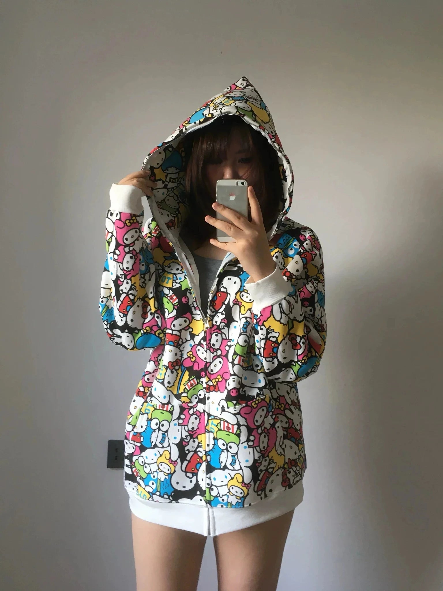 Sanrio Colorful Hoodies Fall Jacket Oversized Sweatshirts
