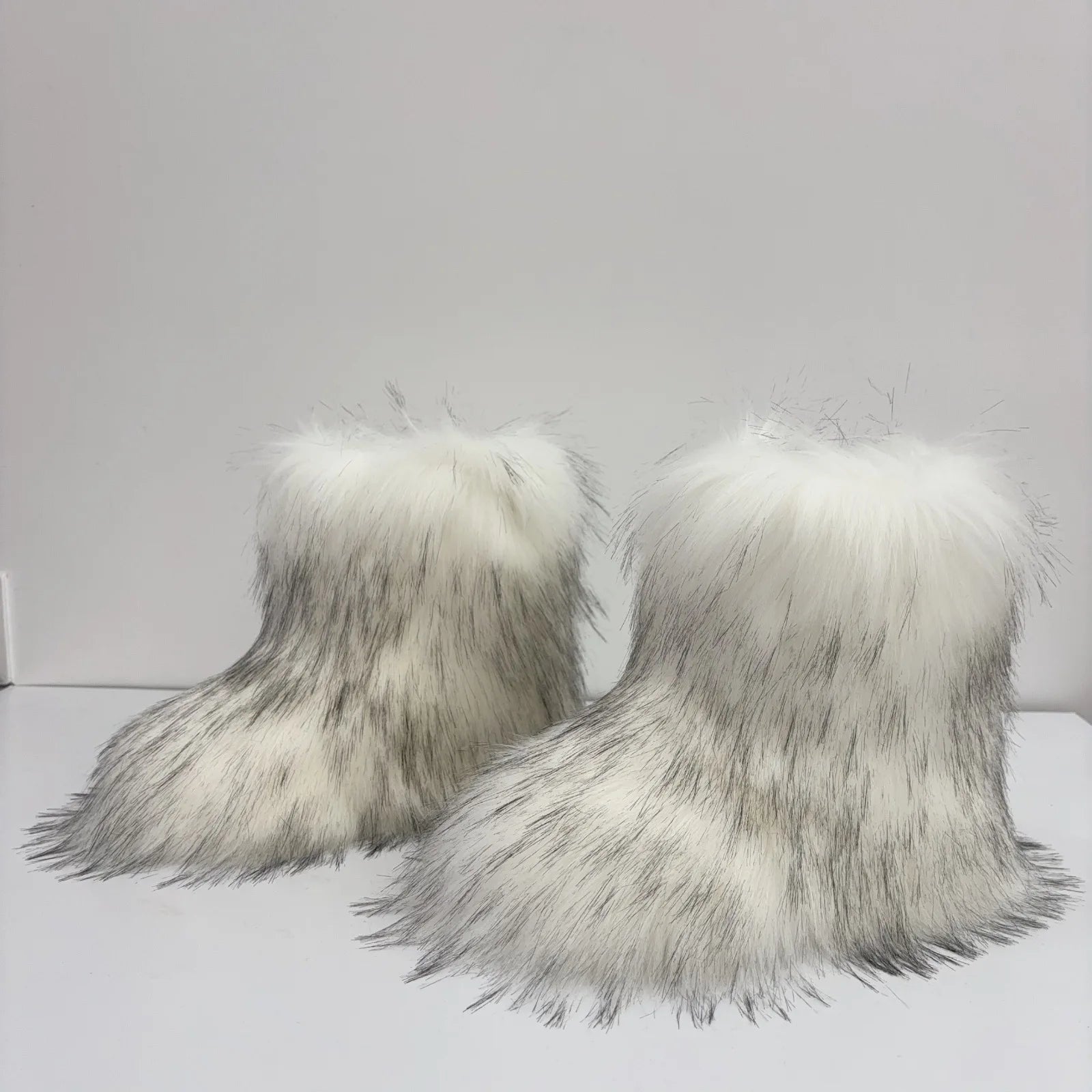 Hot Kids Warm Fur Boots Kids Winter Plush Faux Fur Snow Boots Ladies