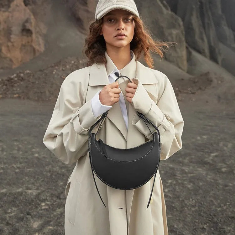 2026 light luxury crescent bag with niche design, single shoulder crossbody bag