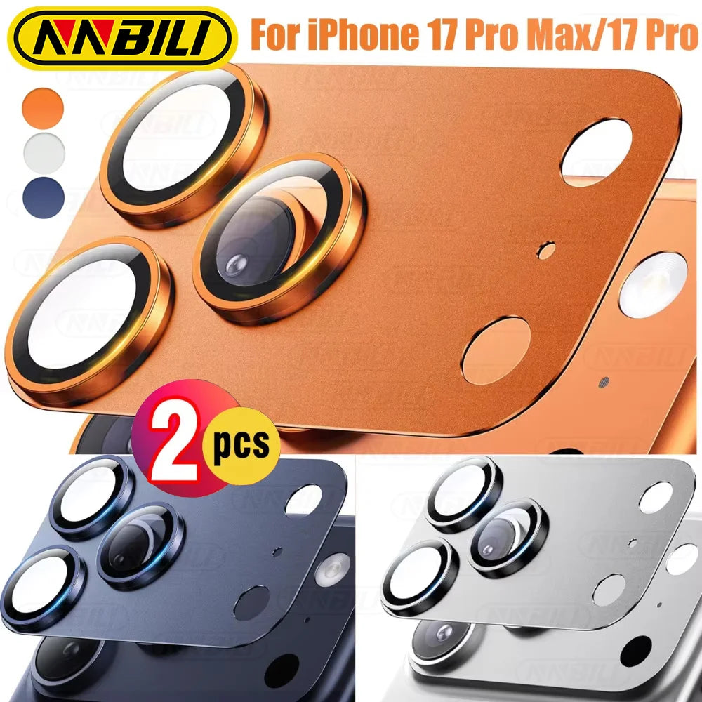 NNBILI 2Pcs For IPhone 17 Pro Max Camera Lens Protector - Premium 9H Tempered Glass With Strong Adsorption Case-Friendly Design