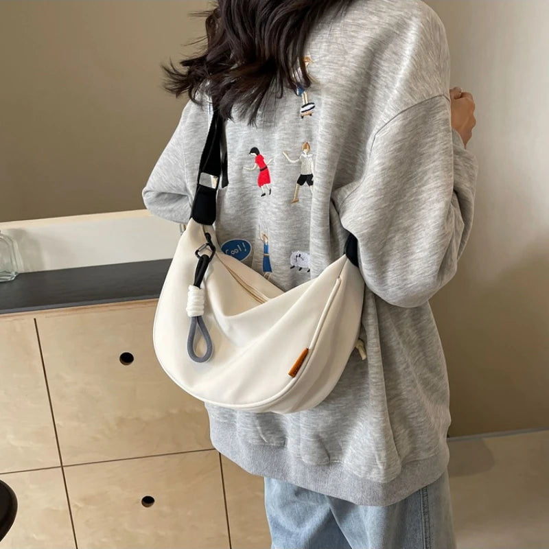 New Fashion Crossbody Bag Simple Wide Shoulder Strap Design Single Shoulder Bag
