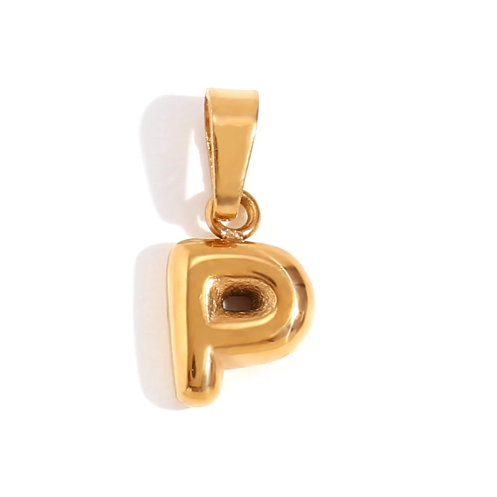 E.B.belle New 2024 Popular Mini Bubble 26 Initial Letter Charms For Jewelry Gold Plated Premium Stainless Steel Jewelry Pendant