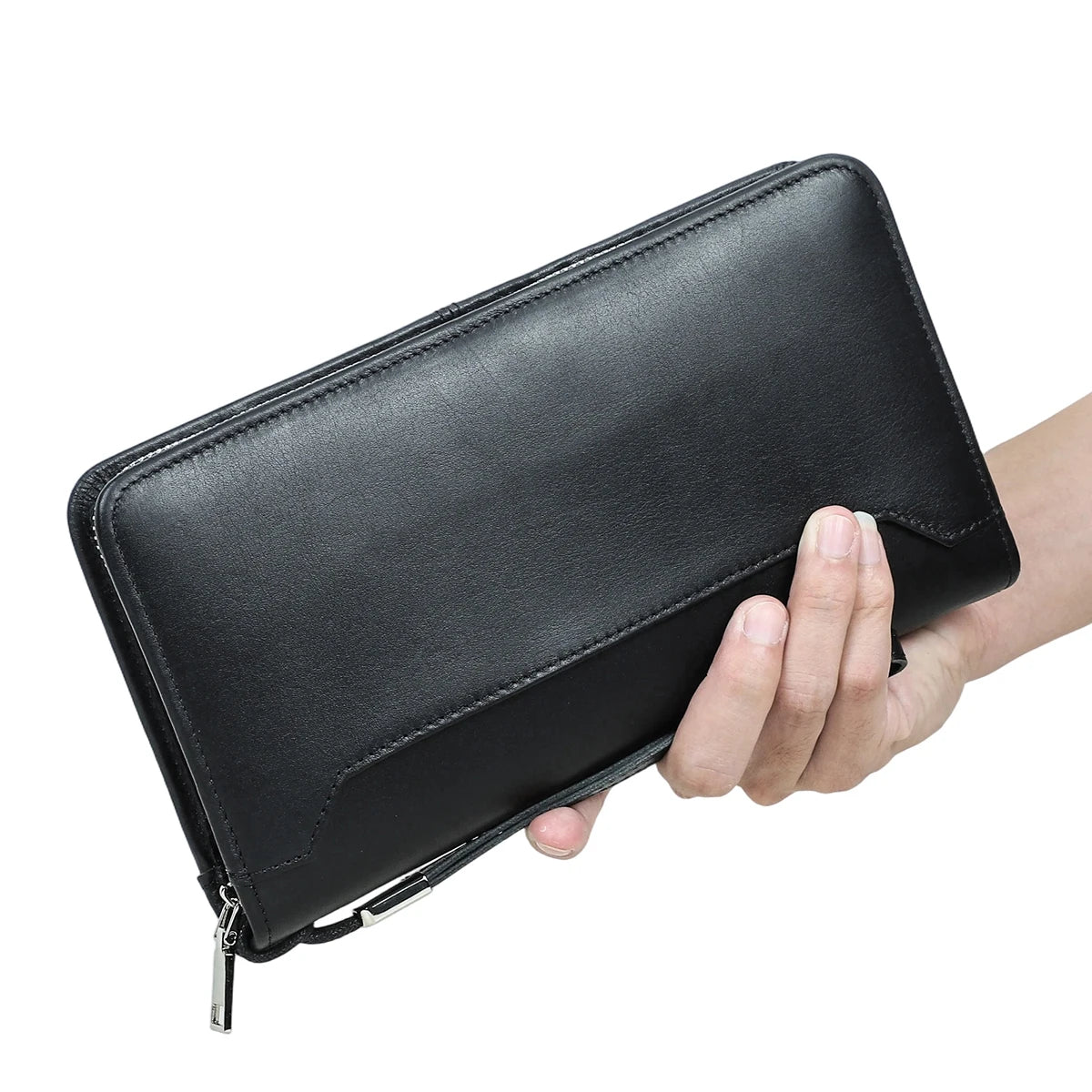 CONTACT'S Genuine Leather Family Passport Clutch Wallets Passport Cover Travel Handbags, 6 Passport Slots.