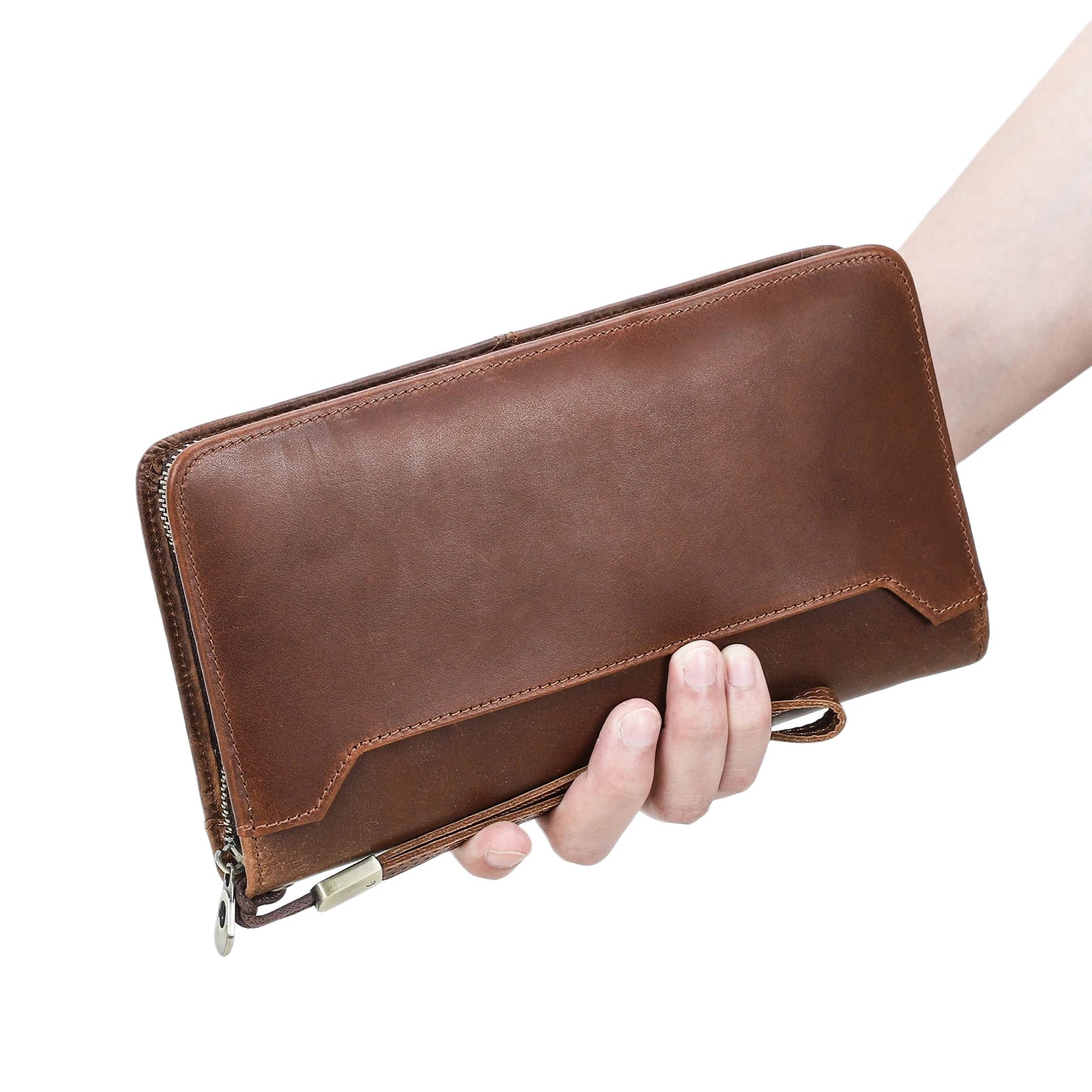 CONTACT'S Genuine Leather Family Passport Clutch Wallets Passport Cover Travel Handbags, 6 Passport Slots.
