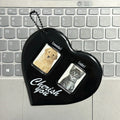 Girl's Pendant Red Heart Shaped ID Card ID Photo Idol Profile Picture Couple Card Case Pendant Keychain Hanging Chain Decoration