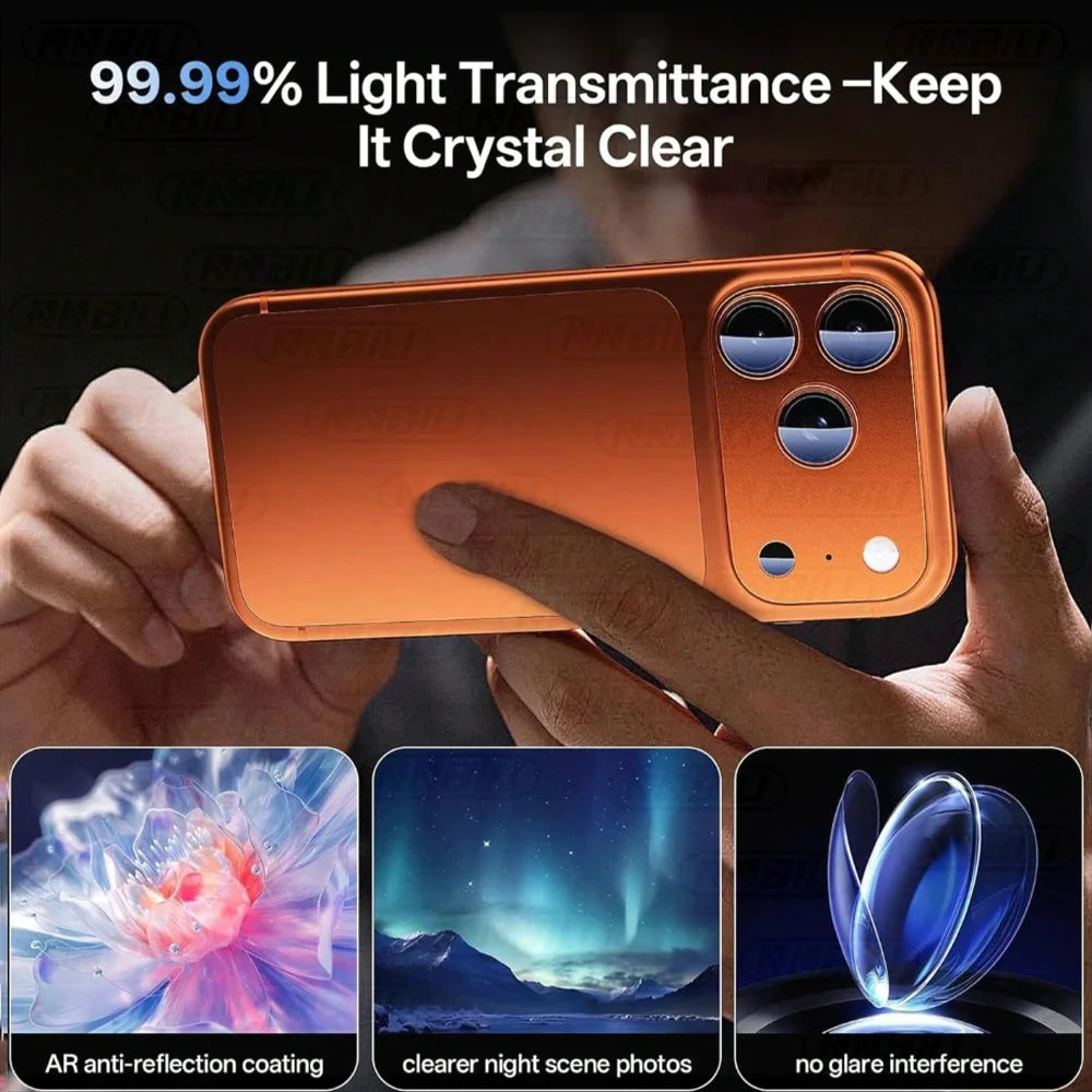 NNBILI 2Pcs For IPhone 17 Pro Max Camera Lens Protector - Premium 9H Tempered Glass With Strong Adsorption Case-Friendly Design