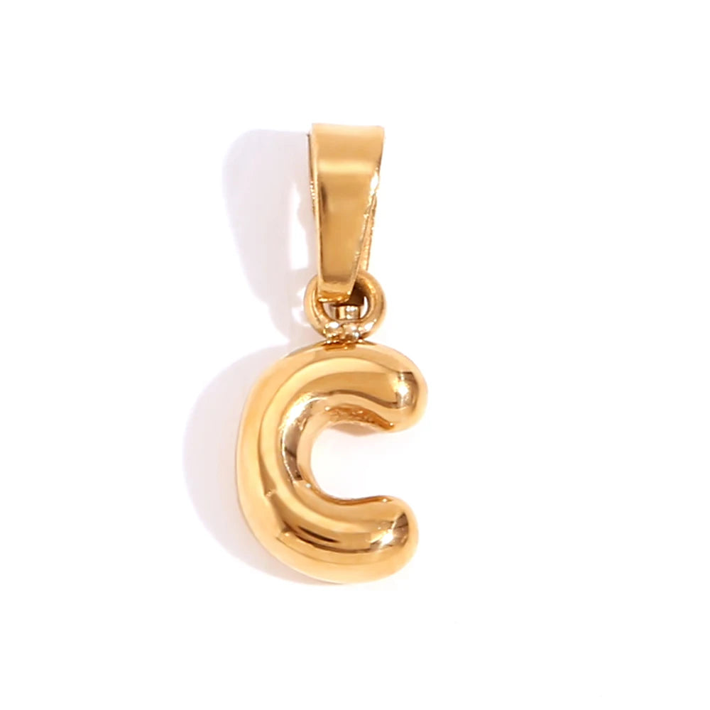 E.B.belle New 2024 Popular Mini Bubble 26 Initial Letter Charms For Jewelry Gold Plated Premium Stainless Steel Jewelry Pendant
