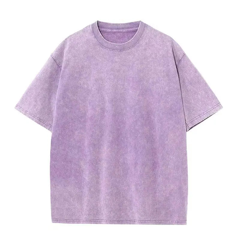 Men's Washed Vintage T-Shirts Street Hip Hop Retro Punk T Shirt women Harajuku Casual Cotton Short Sleeve Acid Wash TShirts top