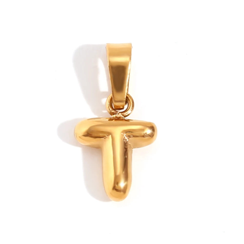 E.B.belle New 2024 Popular Mini Bubble 26 Initial Letter Charms For Jewelry Gold Plated Premium Stainless Steel Jewelry Pendant
