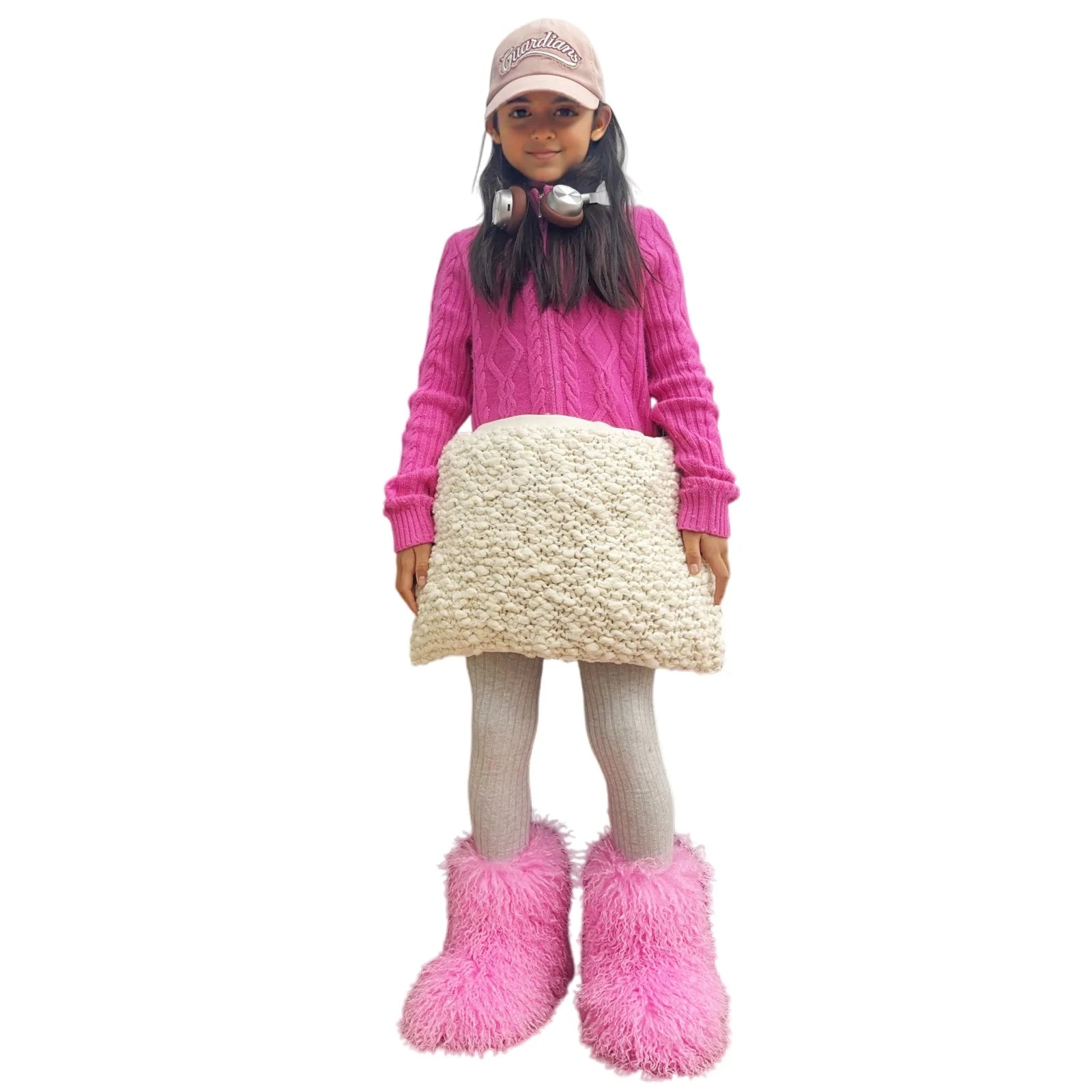 Hot Kids Warm Fur Boots Kids Winter Plush Faux Fur Snow Boots Ladies