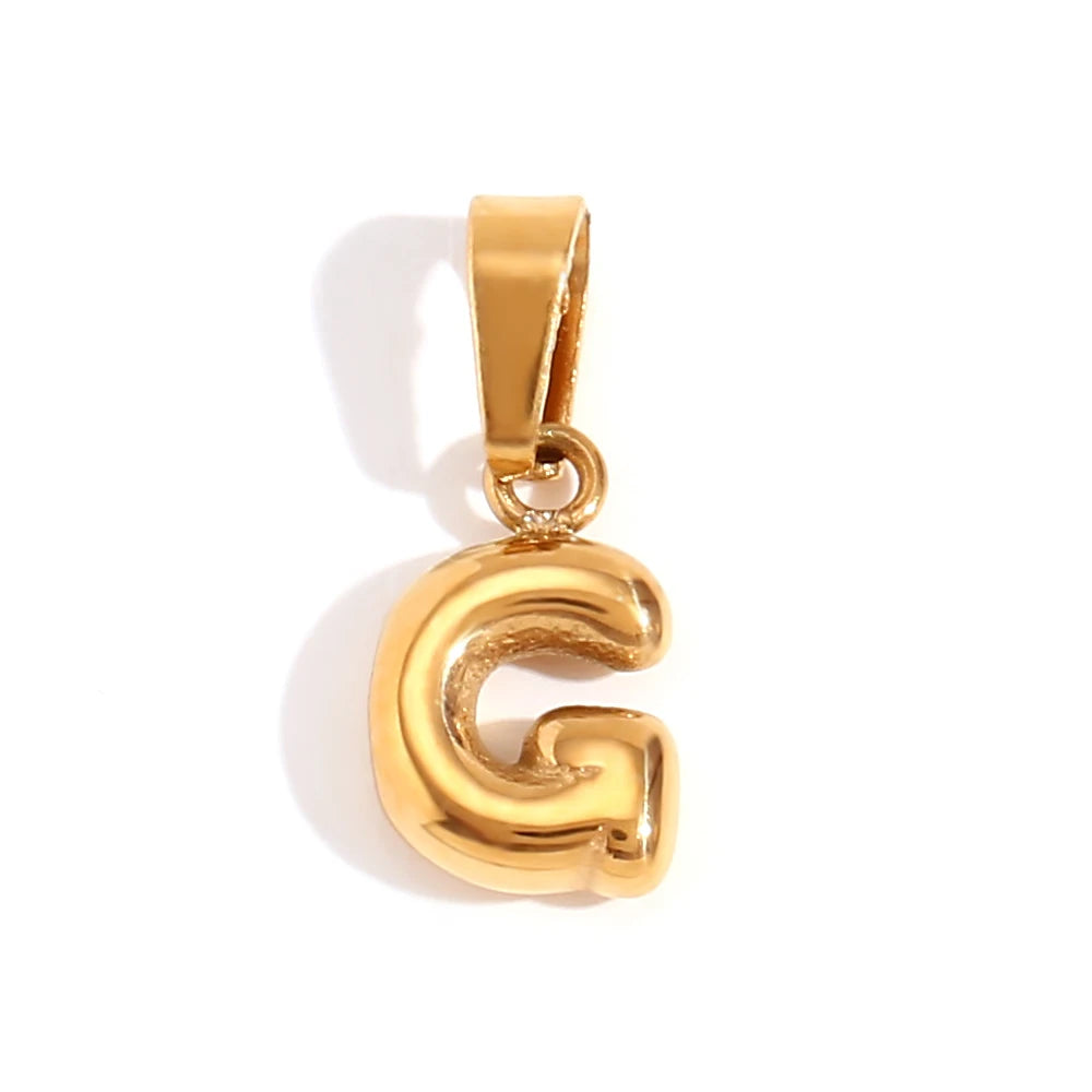 E.B.belle New 2024 Popular Mini Bubble 26 Initial Letter Charms For Jewelry Gold Plated Premium Stainless Steel Jewelry Pendant