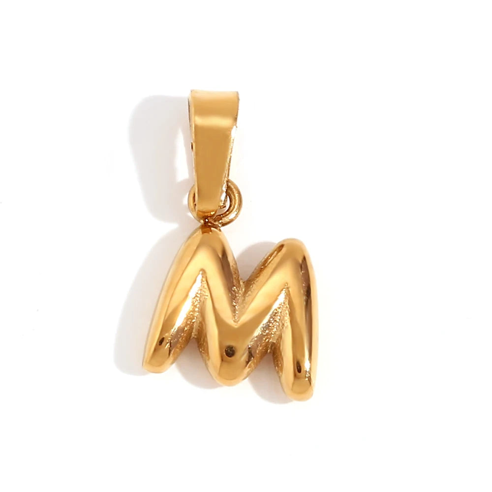 E.B.belle New 2024 Popular Mini Bubble 26 Initial Letter Charms For Jewelry Gold Plated Premium Stainless Steel Jewelry Pendant