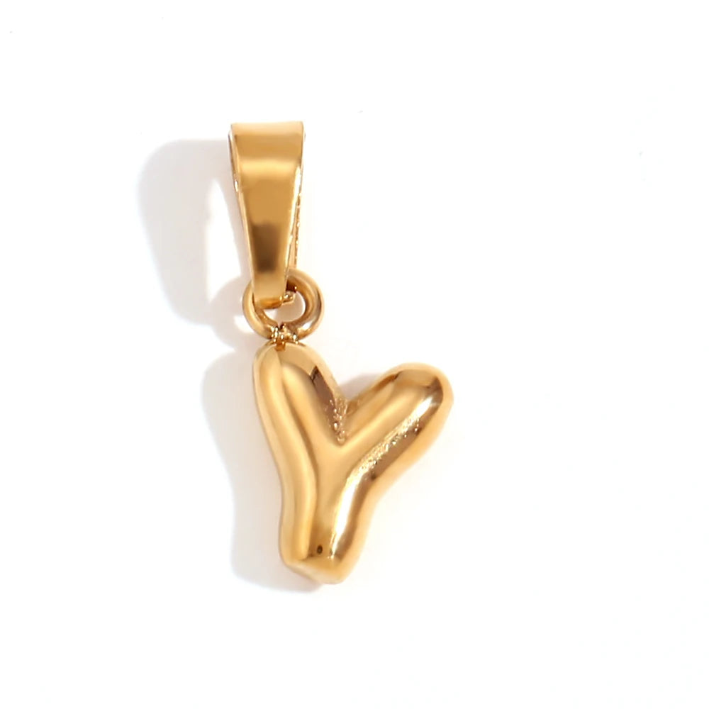 E.B.belle New 2024 Popular Mini Bubble 26 Initial Letter Charms For Jewelry Gold Plated Premium Stainless Steel Jewelry Pendant