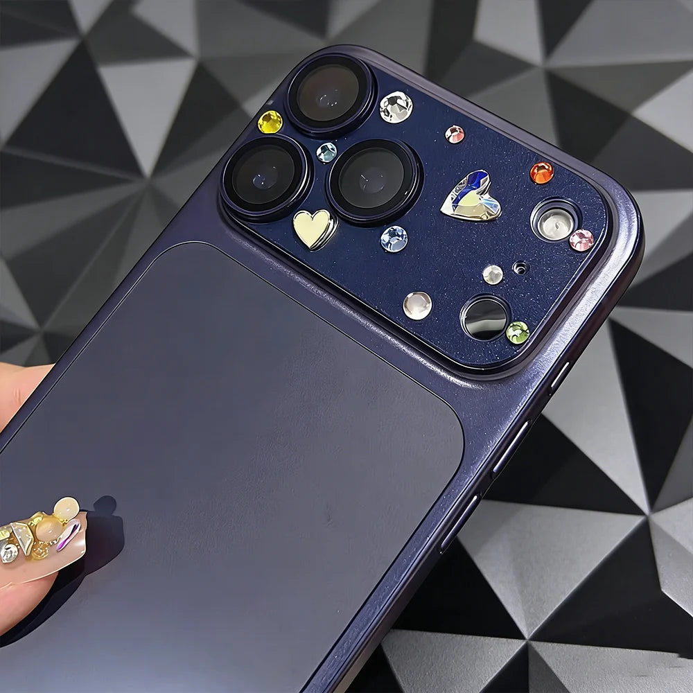 NNBILI Fashion Handmade Sticker Rhinestone Camera Protector For IPhone 17 Pro Max Clear Scratch-proof Lens Glass Tempered Film