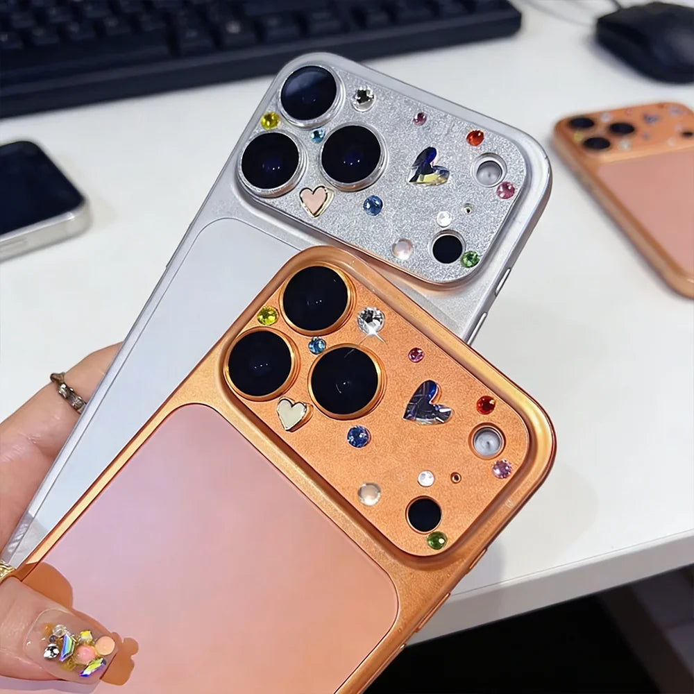 NNBILI Fashion Handmade Sticker Rhinestone Camera Protector For IPhone 17 Pro Max Clear Scratch-proof Lens Glass Tempered Film