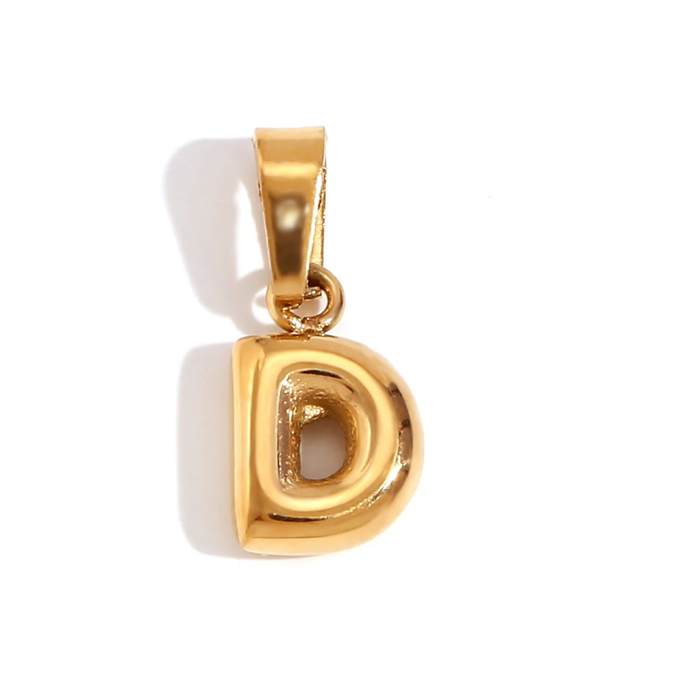 E.B.belle New 2024 Popular Mini Bubble 26 Initial Letter Charms For Jewelry Gold Plated Premium Stainless Steel Jewelry Pendant