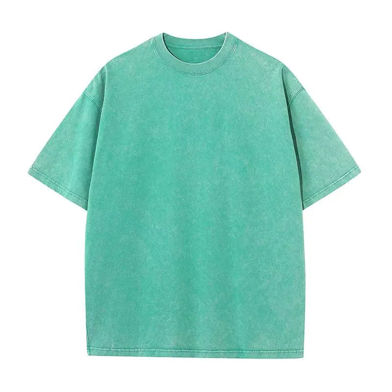 Men's Washed Vintage T-Shirts Street Hip Hop Retro Punk T Shirt women Harajuku Casual Cotton Short Sleeve Acid Wash TShirts top