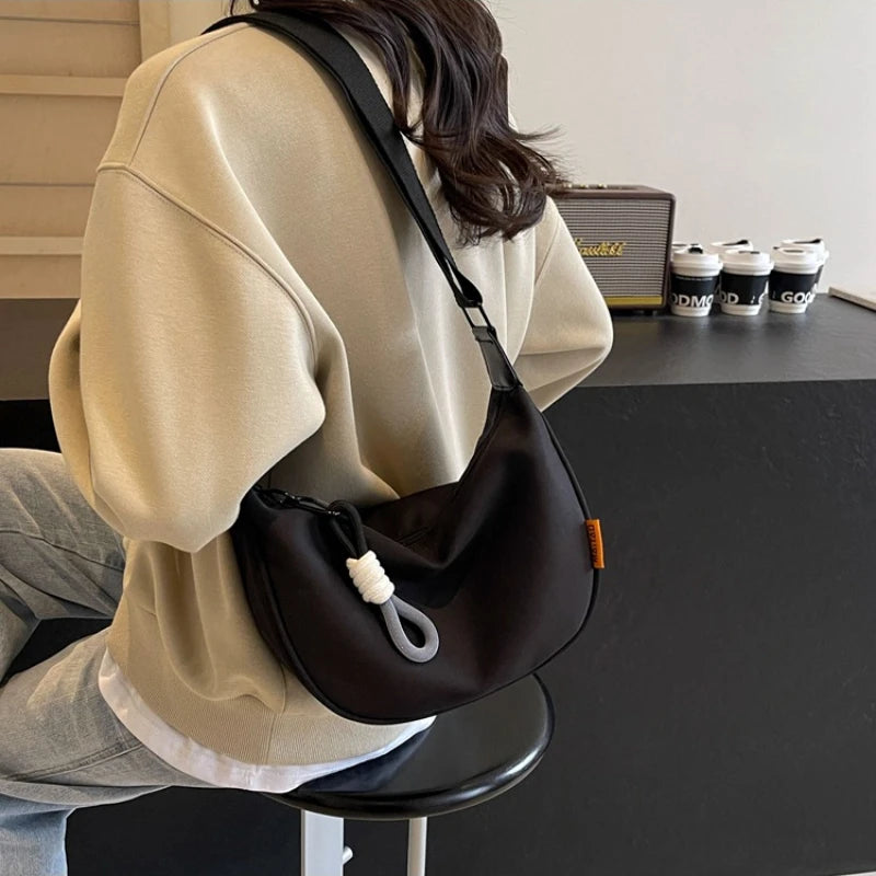 New Fashion Crossbody Bag Simple Wide Shoulder Strap Design Single Shoulder Bag