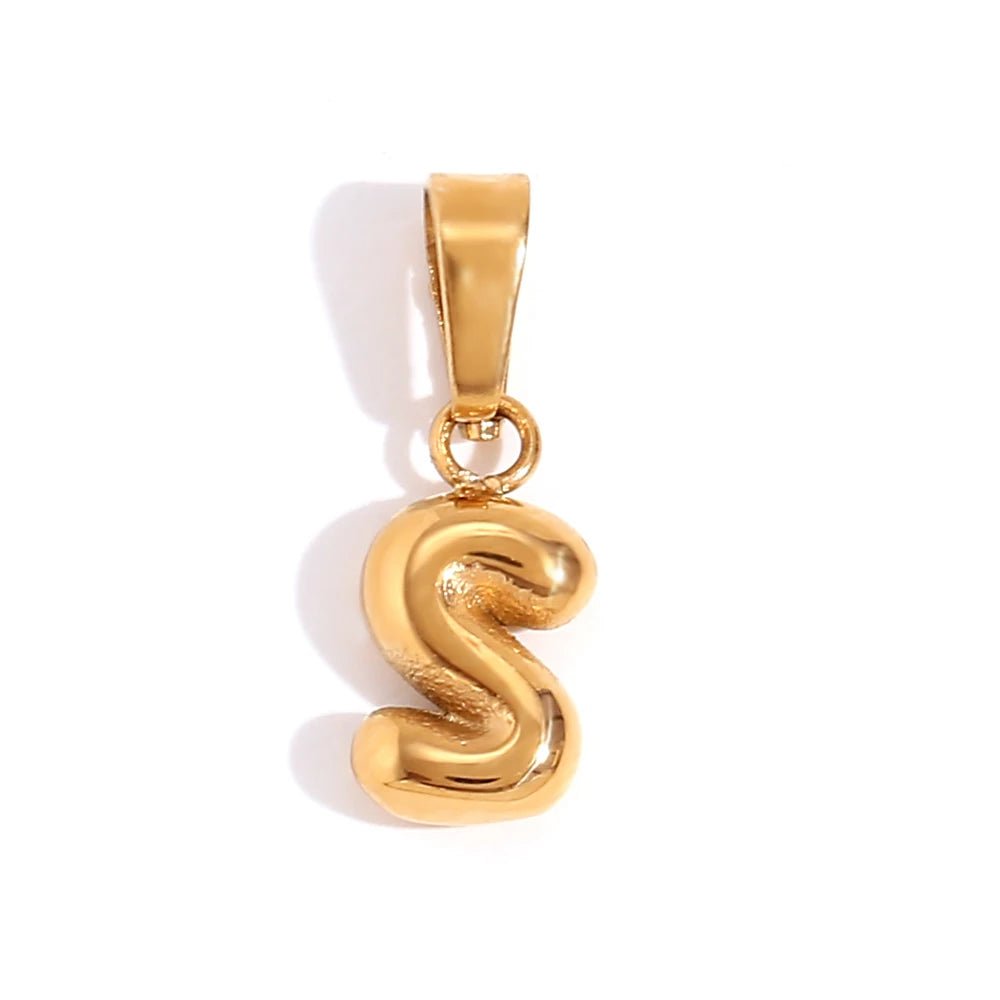 E.B.belle New 2024 Popular Mini Bubble 26 Initial Letter Charms For Jewelry Gold Plated Premium Stainless Steel Jewelry Pendant