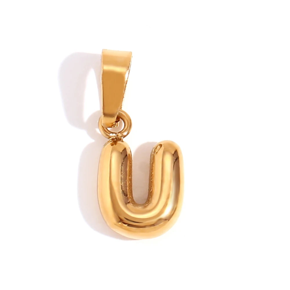 E.B.belle New 2024 Popular Mini Bubble 26 Initial Letter Charms For Jewelry Gold Plated Premium Stainless Steel Jewelry Pendant
