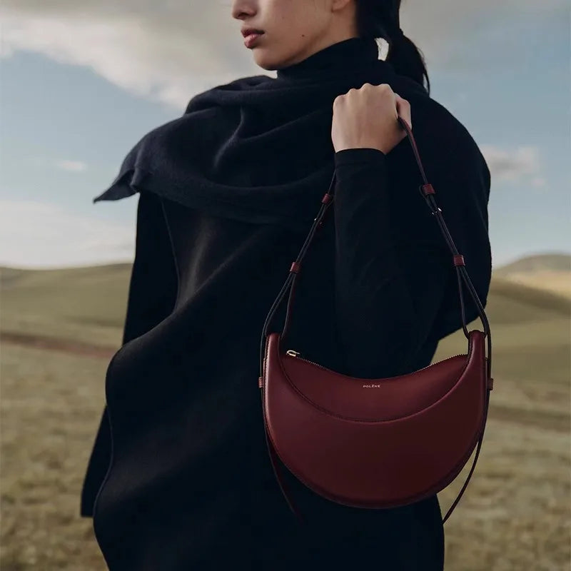 2026 light luxury crescent bag with niche design, single shoulder crossbody bag