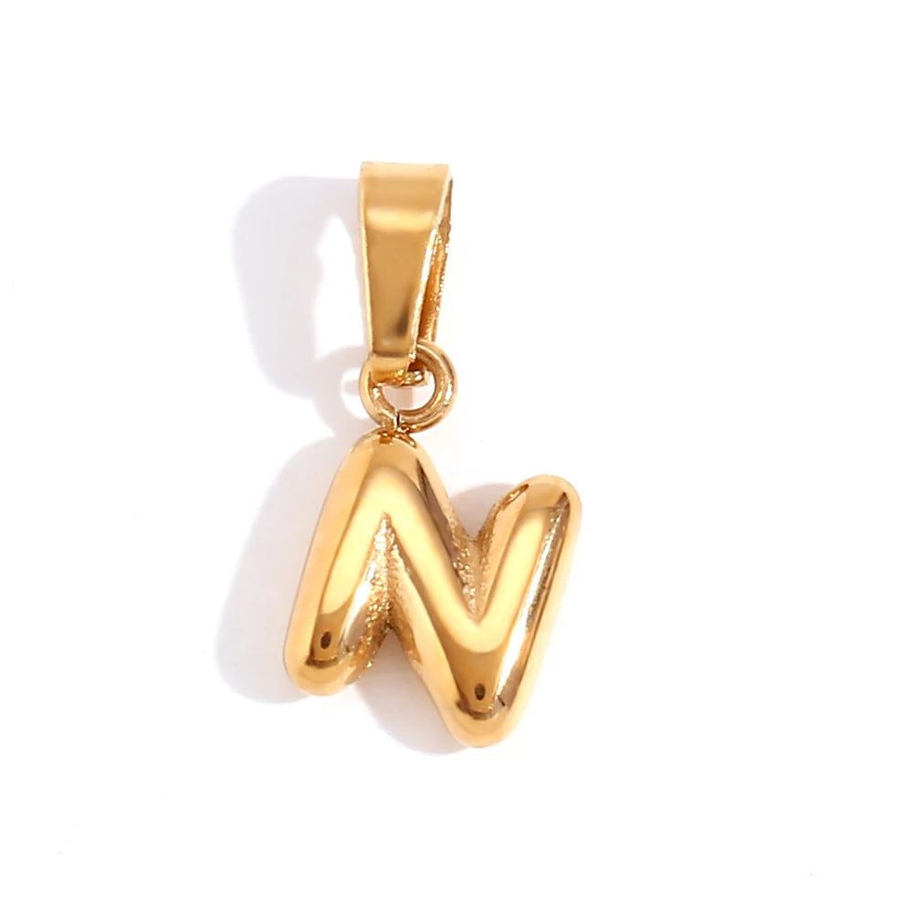 E.B.belle New 2024 Popular Mini Bubble 26 Initial Letter Charms For Jewelry Gold Plated Premium Stainless Steel Jewelry Pendant